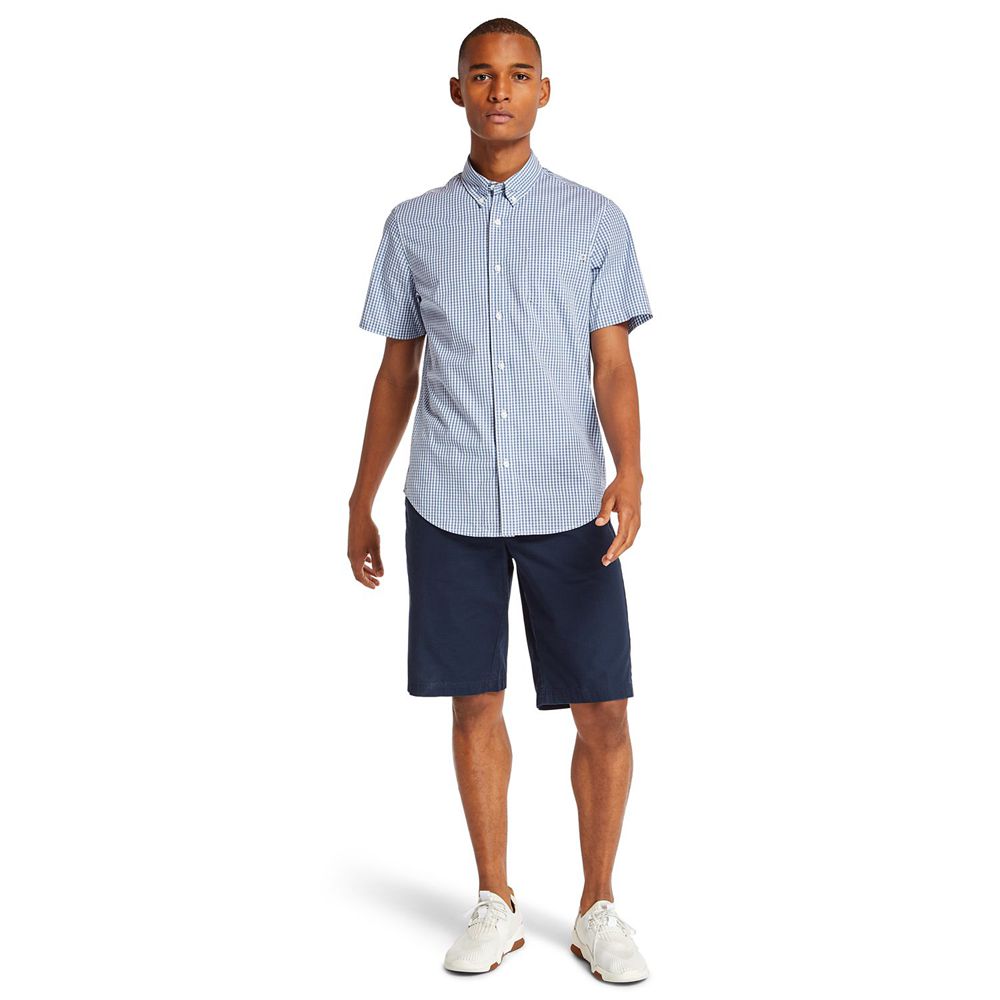 Camisa Masculino - Timberland Short-Sleeve Saco River Stretch - XSTWA0961 - Azuis